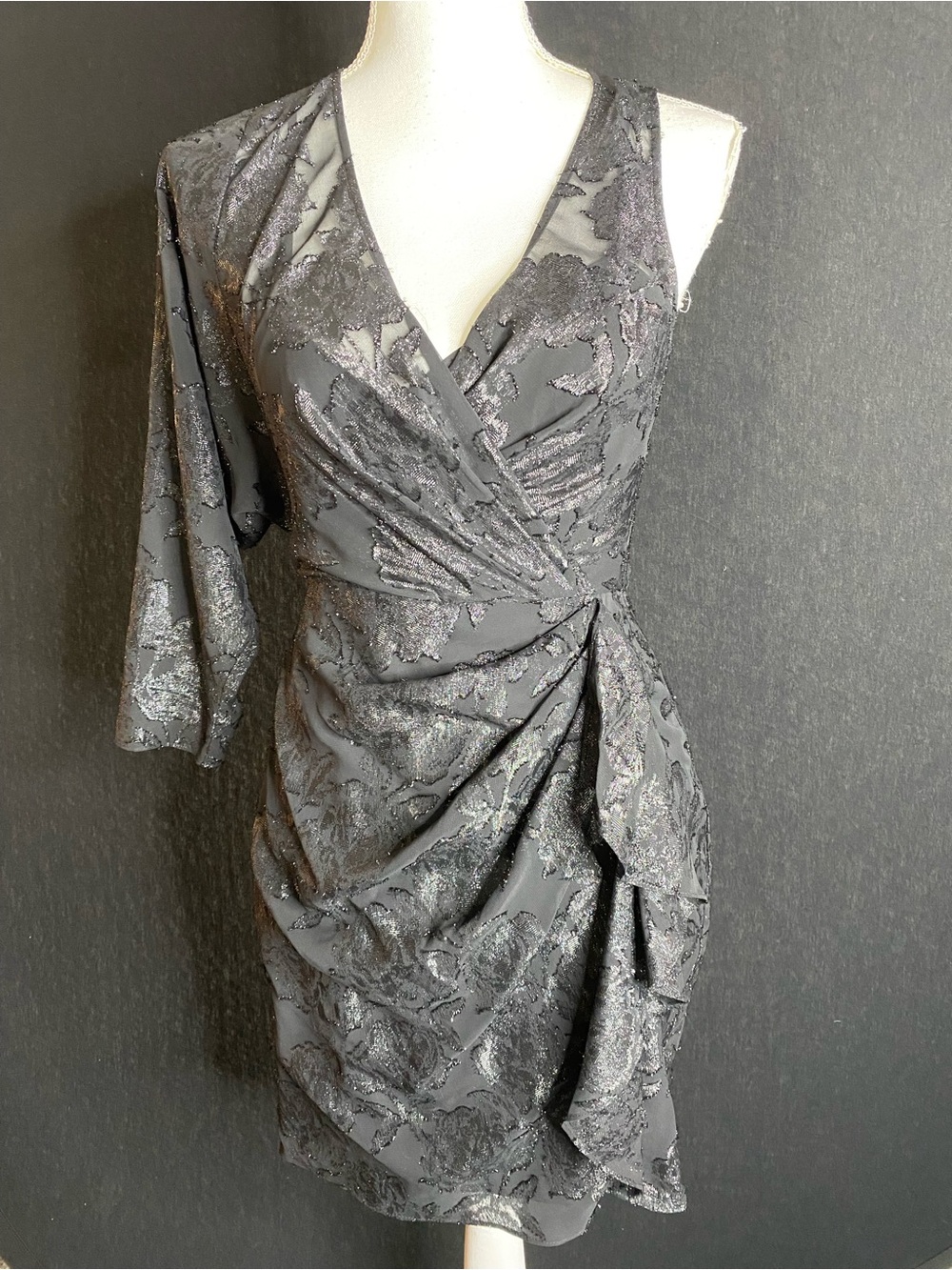 Boaco BCBG one-Shoulder Wrap Dress